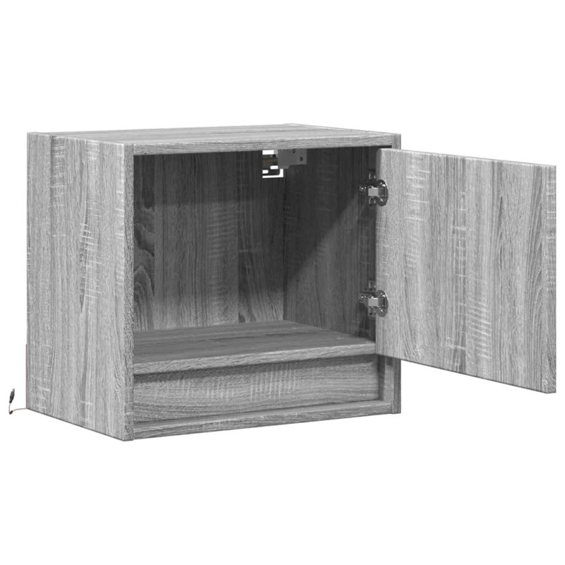 Daeshia 45cm W Manufactured Wood Bedside Table, Grey/Sonoma