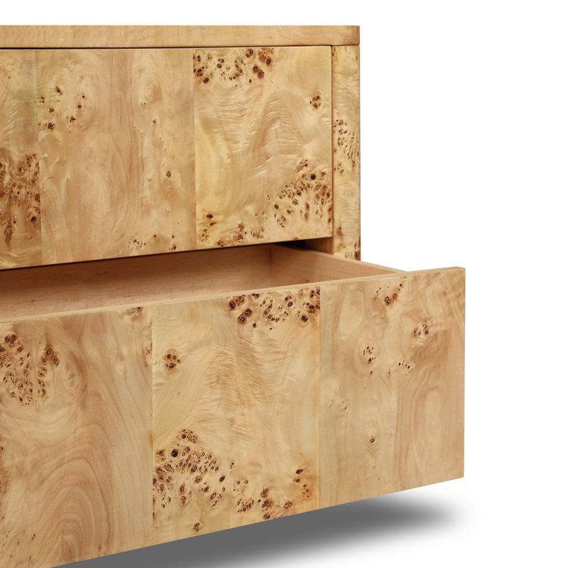 Mullins Nightstand-Natural Mappa Burl