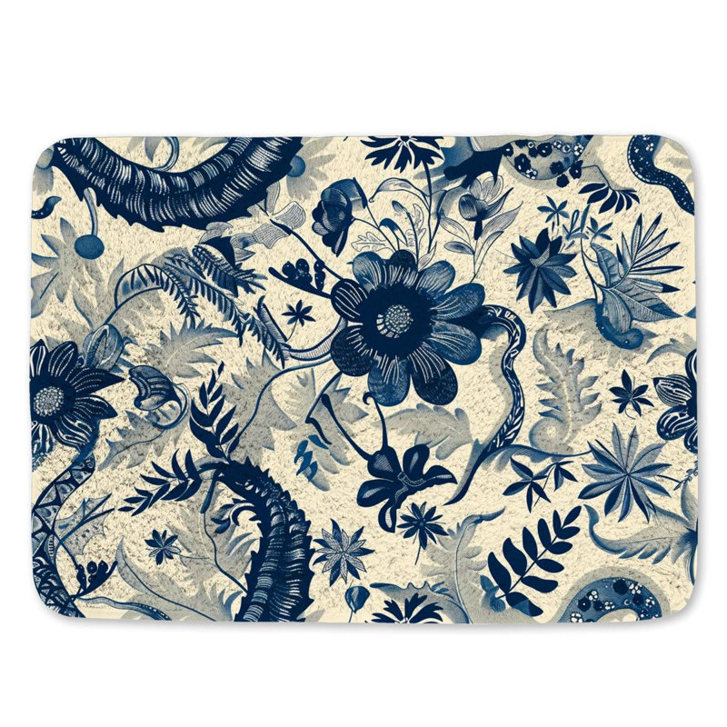 Bardy Microfiber / Microsuede Non-Slip Bath Mat, 17"W x 24"L