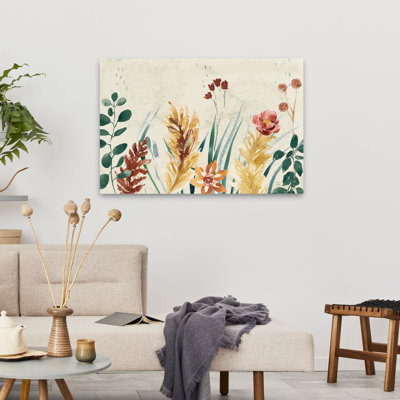 Autumnal Garden I Contemporary Floral White Autumn Autumnal
