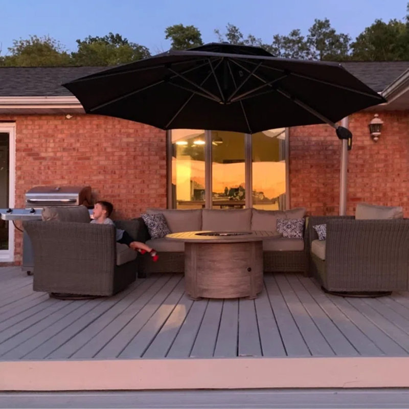 Felipe 365cm Cantilever Parasol, Black