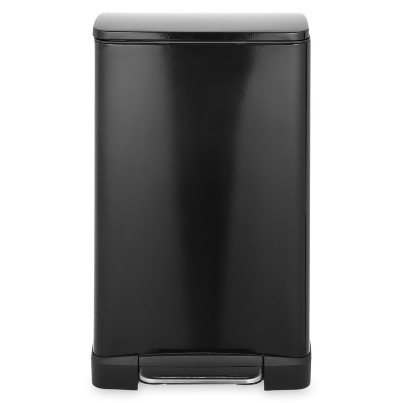 Steel Step On Rubbish Bin, 30L, Black