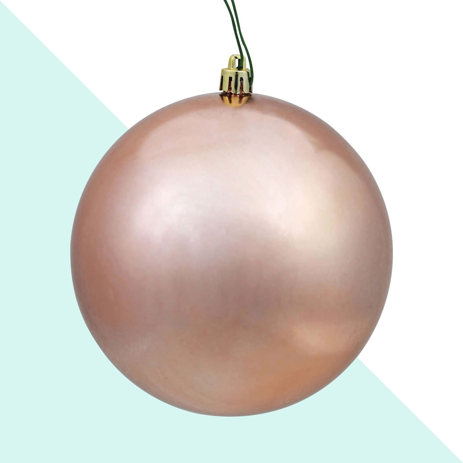 Holiday Décor Ball Ornament, 2.75" H x 2.75" W x 2.75" D, Shiny Rose Gold