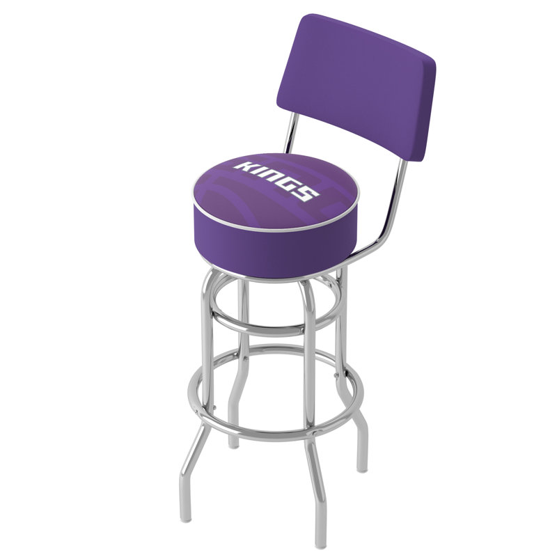 Swivel Upholstered Counter Stool with Metal Frame