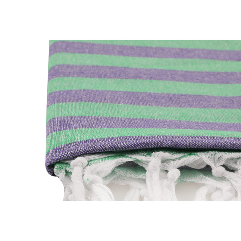 Serviette de plage 100% coton de qualité supérieure Fouta, 35,4 x 66,9 pouces | Hautement absorbant, doux et léger (4,8 oz / pied carré) | Lavable à la machine, couleur verte écologique | Parfait pour la plage, la piscine et les voyages