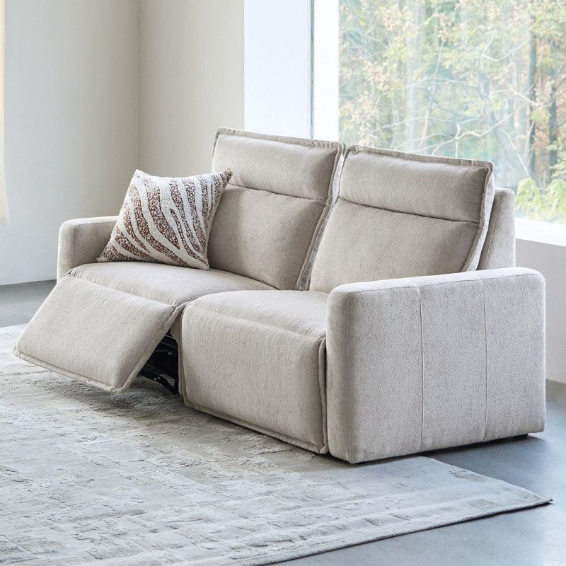 Majida 83"W Oversized Modular Wall-Hugging Power Reclining Sofa with One Reclining Seat, Almond Gray