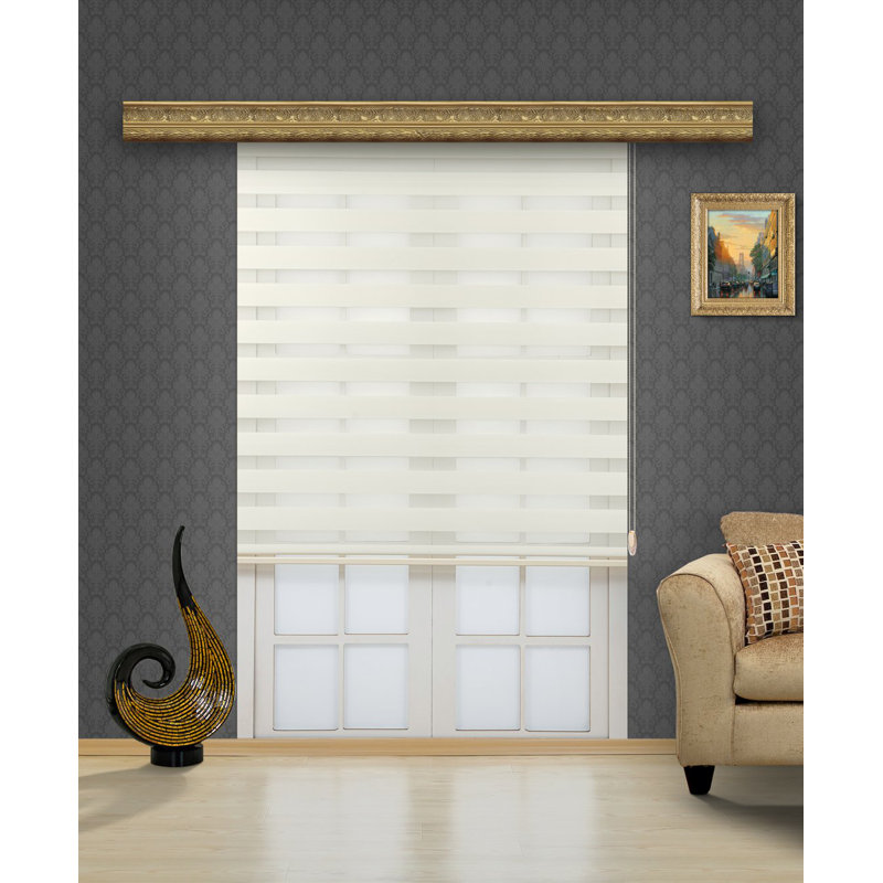 Rideau semi-transparent et occultant Zebra, L 34 po x L 72 po, Ivoire