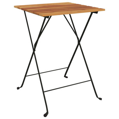 Square Solid Wood Foldable Outdoor Bistro Table , 21.7 " W 21.3 " D