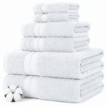 Modern Threads - Spun Loft 6-Piece 100% Combed Cotton Towel Set - Bath Towels, Hand Towels, & Washcloths - Super Absorbent & Quick Dry - 600 GSM - Soft & Plush