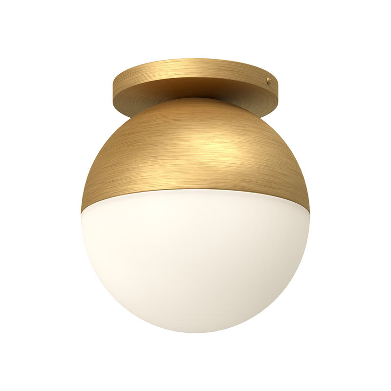 Plafonnier encastré en verre Monae, Or brossé, H 10,75 po x l 9,88 po x P 9,88 po