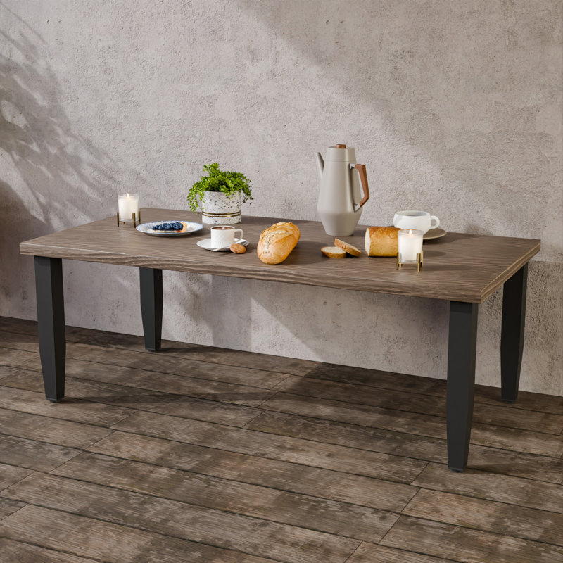 Rectangular 23.6'' L x 47.2'' W Outdoor Coffee Table,Rectangular Steel Patio Coffee Table