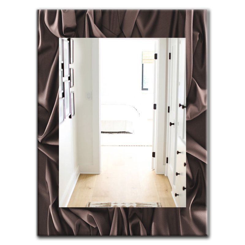 Miroir mural moderne en soie foncée pliée, H 39,4 po x l 29,5 po