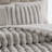 3 Pieces Full/Queen  soft Faux Fur Ribbed Comforter Set,Light Gray