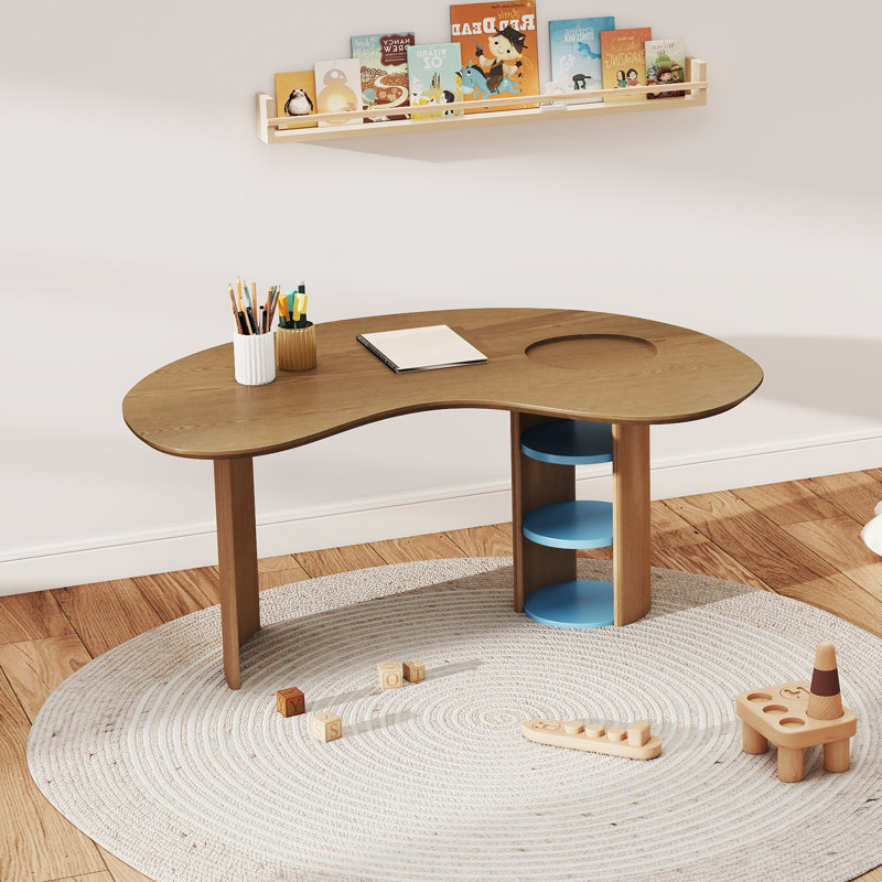 Bureau debout en bois massif, Bleu
