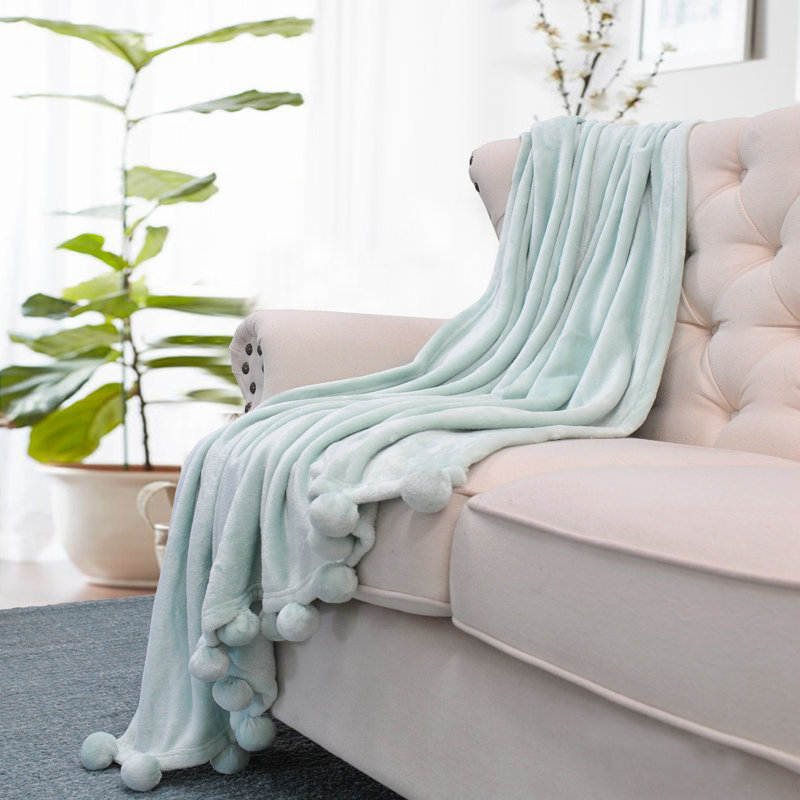  Couverture en molleton flanelle, Gris havre, L 60 po x L 80 po
