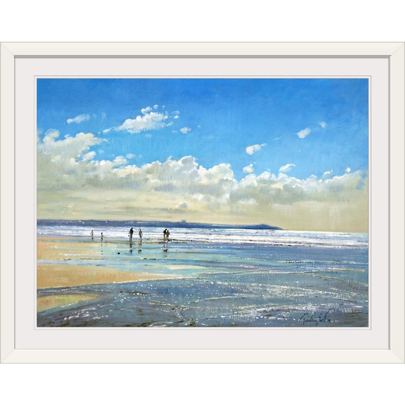 «Martineau Paddling at the Edge» par Timothy Easton, reproduction d'art, H 35 po x l 44 po x P 1 po, Cadre blanc