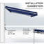 Auvent électrique avec lumières DEL, auvent rétractable, abri de soleil UV40 + avec télécommande et manivelle pour terrasse, balcon, cour-114653658