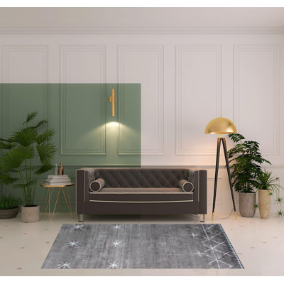 Tapis gris anthracite et argenté 5 pi x 8 pi