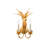Palm Two Arm Tole Wall Sconce In Gold Leaf