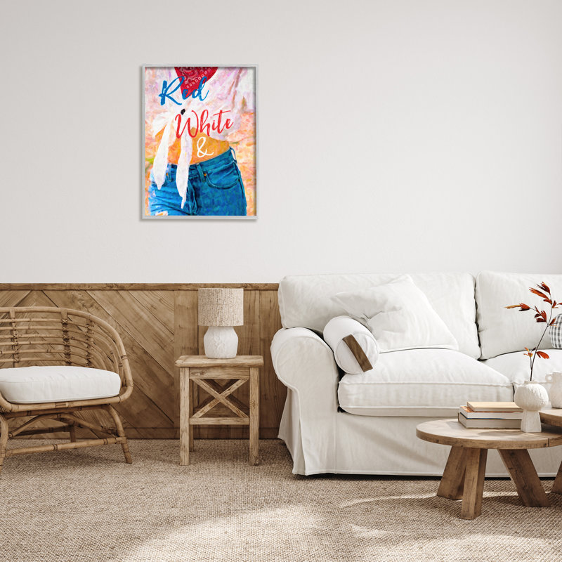 Rouge, blanc et bleu, H 30 po x l 24 po x P 1,5 po, Estampe numérique Farmhouse