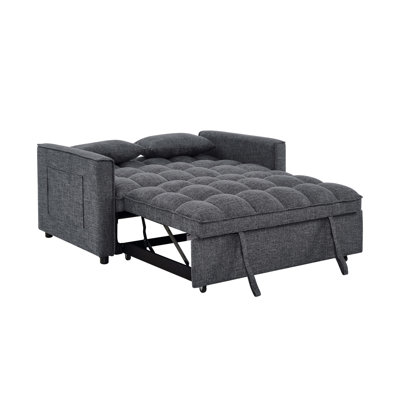 Convertible , Gray 2 - Seat With Foldable Back, Chaise Lounge Extension, And Side Storage For Remotes, Suitable Small Living Areas In Guest Rooms Accommodation