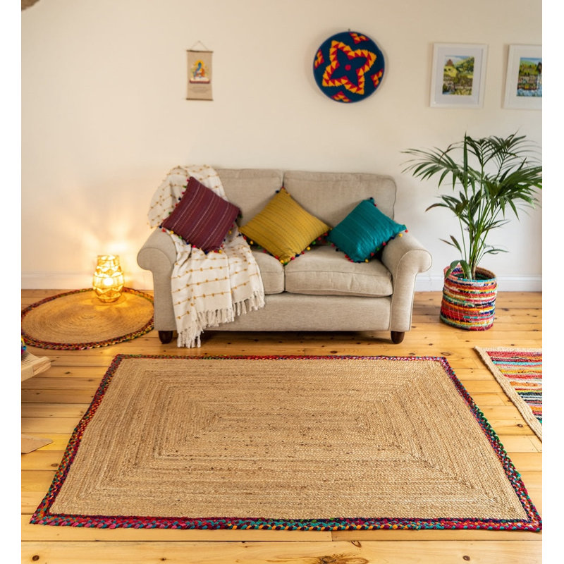 Eshanni Geometric Hand Braided Area Rug, Rectangle 120 x 180 cm