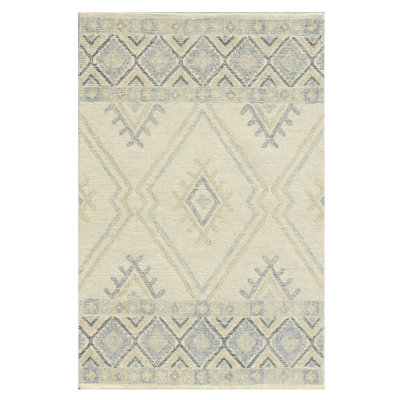 Blige Southwestern Handmade Hand Hooked Wool Ivory/Taupe Area Rug