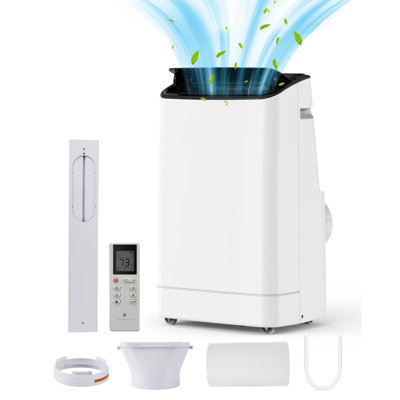 Ensemble de 2 climatiseurs portatifs 14 000 BTU, climatiseur 3-en-1 avec déshumidificateur et ventilateur, couvre 750 pieds carrés Ft, blanc