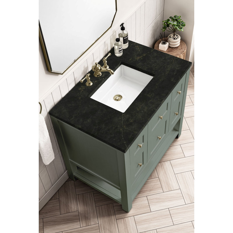 Breckenridge 36'' W Single Vanity, Smokey Celadon, Phantome Eclos, 8" Widespread