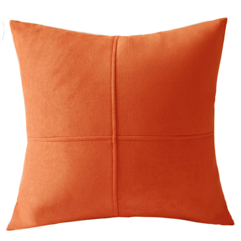 (Covers Only) Set of 2 Two Sizes Equal Quadrants Throw Pillow Covers, 18"H x 18"W, Orange