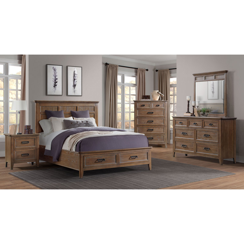 Commode combinée en bois massif à 6 tiroirs 42 po Kinneth