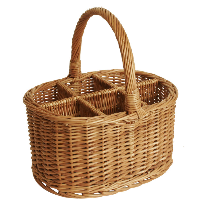 Panier en osier et canevas