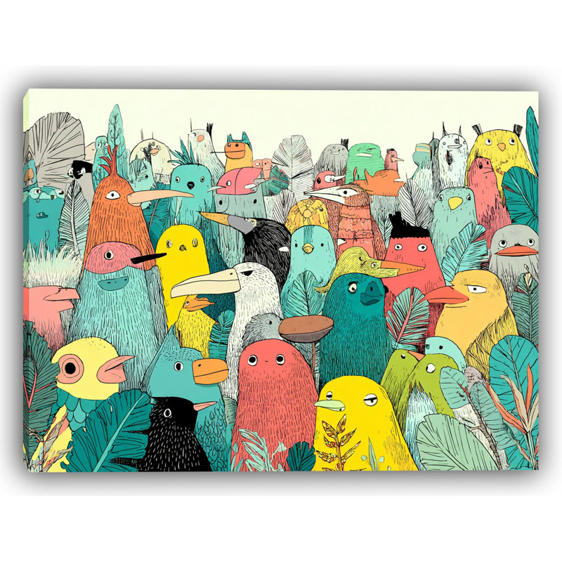 «Exotic Bird Parade», art mural sur toile tendue