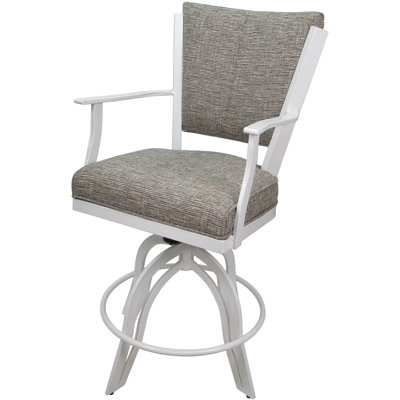 Tissu brun clair Jetty June sur fond blanc - siège de 24 po