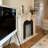 Solid + Manufactured Wood white and black Fake Fireplace Entrance Mantel TV Cabinet-106862745