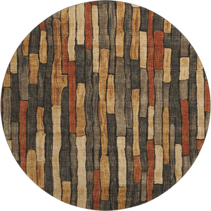 Tapis de qualité supérieure lavable à la machine Kumbhar AMF1301, Rond 8 pi