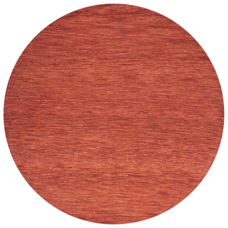 Metro Hand Tufted Wool/Cotton Rug in Orange, Round 6'