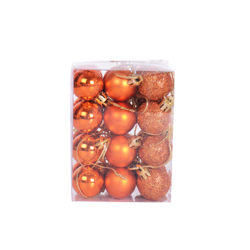 Ornement 24 boules en plastique, Bronze