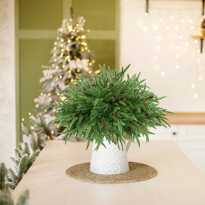 Ensemble de 12 branches de pin artificiel 18 "avec pommes de pin Norfolk