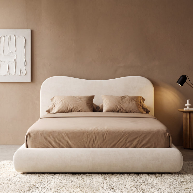  Base de lit tapissier AirFrame, Queen, Beige Chenille