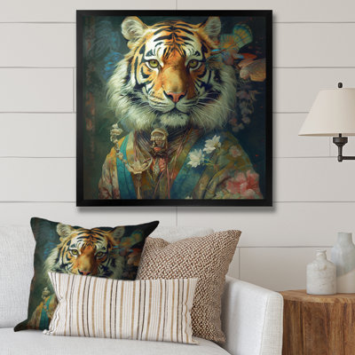 Portrait de tigre rétro - tigre, art mural