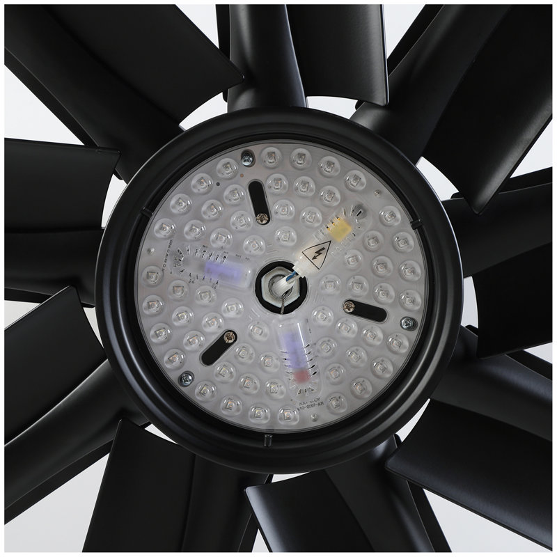 Très grand ventilateur de plafond noir 84 po avec télécommande