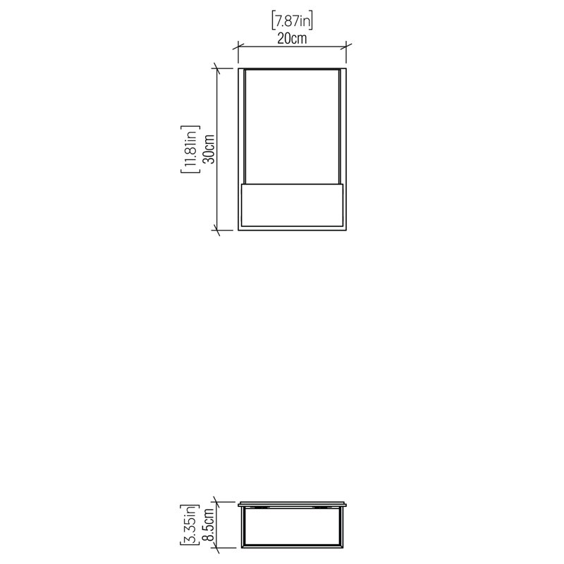 Applique murale 2 lumières encastrée, Gris anthracite