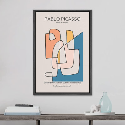 «Pastel Geometric Lines Abstract Shapes Illustration» par Pablo Picasso - Impression sur toile