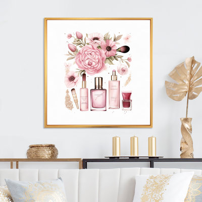 " Pink Cosmetic Elegant Make-Up Illustration "