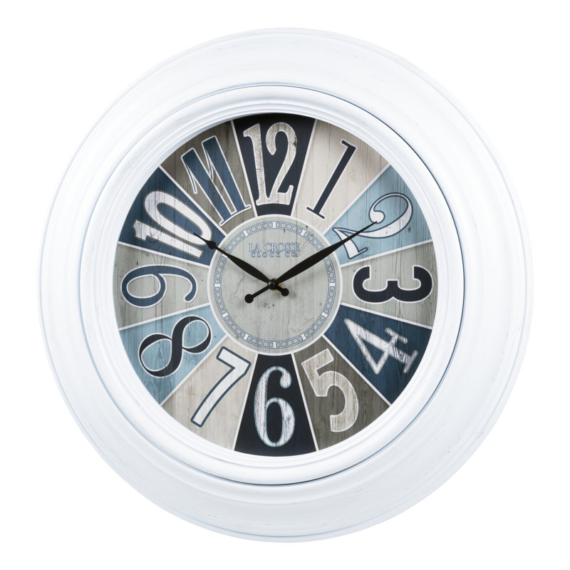 Horloge 22 po à quartz blanc