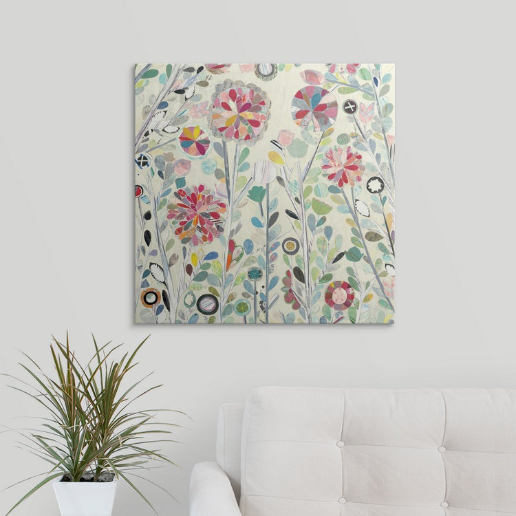 « spring fleurings crop », impression Candra Boggs, H 35 po x l 35 po x P 1,5 po, Toile