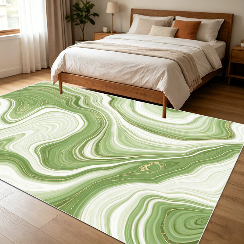 1PC Sage Green Marbled Swirl Abstract area rugs for Living Room, Soft and Comfortable, Suitable for all seasons, easy-to-maintain, machine washable Indoor floor mat, Under Table Farmhouse suitable for dining table, bedroom, kitchen, entryway, patio,