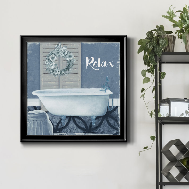 Relax - peinture sur toile encadrée, H 26,5 po x l 26,5 po x P 1,5 po, Toile avec cadre noir