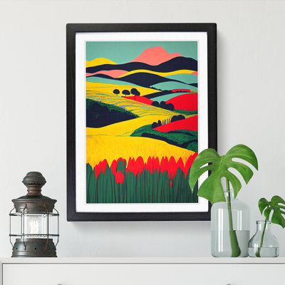 Spring Landscape Pop Art Style - Single Picture Frame Print